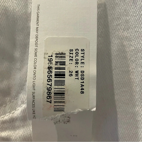 NWT AG Mari Crop High-Rise Slim Straight White Denim Jeans (26) - Picture 8 of 9